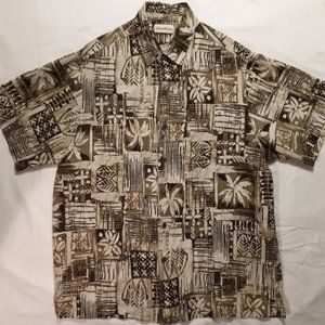 Mens Caribbean Tropical Hawaiian Silk Short sleeve
